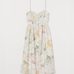 H&M Linen Blend Floral Midi dress